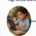 Elementary student exploring a 3D model on a tablet