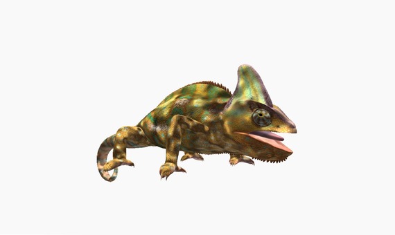 A 3D chameleon model, the kind of curriculum-aligned model that can be added directly into a lesson
