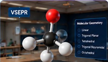 3D molecular geometry model with VSEPR shape options