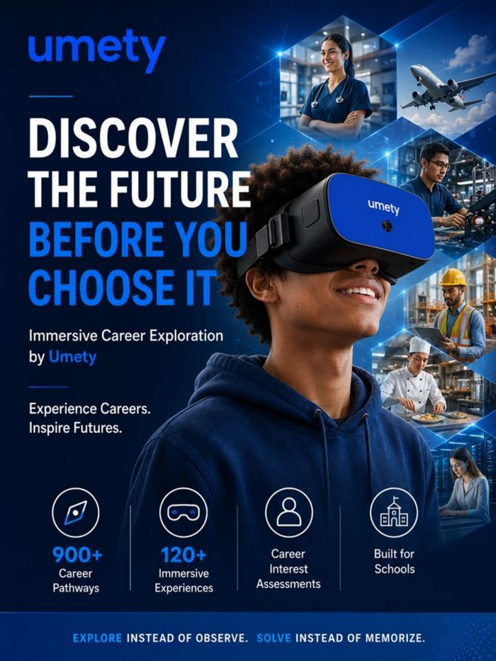 Cover of the Umety Career Exploration brochure, Discover the Future Before You Choose It